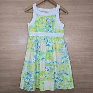 LILLY PULITZER Girls‎ 14 Sleeveless Colorful Patchwork Cotton Floral Sun Dress
